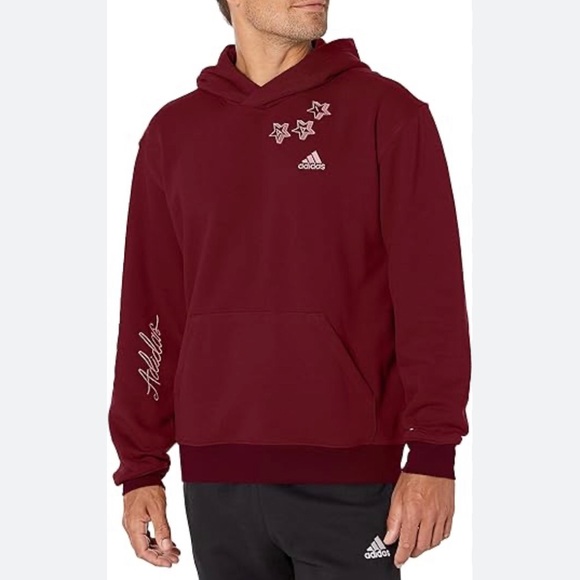 Adidas Brand Hooded Sweatshirt Pullover Maroon Men’s Sz.Med,Women’s Sz.Large NWT - Picture 5 of 6
